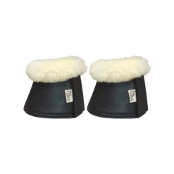 Harry's Horse Cloches, Protège Glômes^Cloches en Néoprène Noir et Mouton pour Cheval