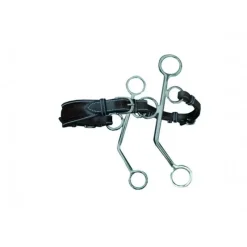 Jump'In Autres Types D’Embouchures^Hackamore Cuir Branches Longues - Noir