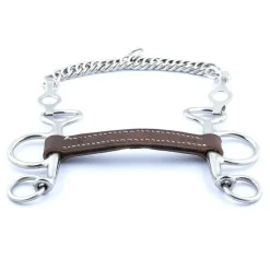 Jump'In Mors Pessoa, Mors Pelham|Mors Caoutchouc, Mors Cuir^Mors Pelham Petites Branches en Cuir Droit